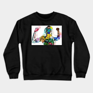 Gamer sticker, homage to glover, video games, glitch art Crewneck Sweatshirt